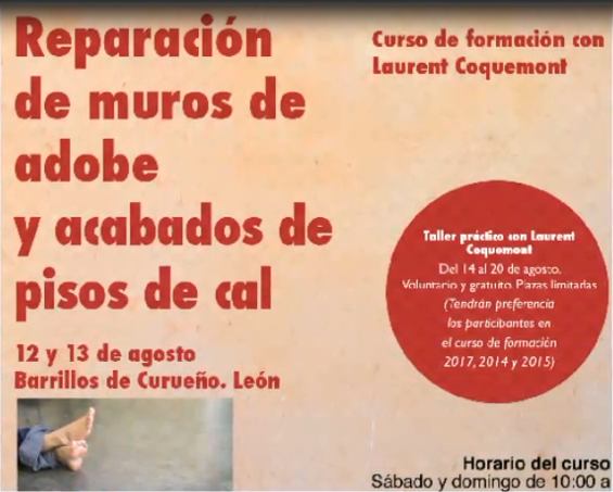 CURSO MUROS DE TIERRA Y MORTEROS DE CAL. LAURENT COQUEMONT EN BARRILLOS DE CURUEÑO